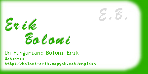 erik boloni business card
